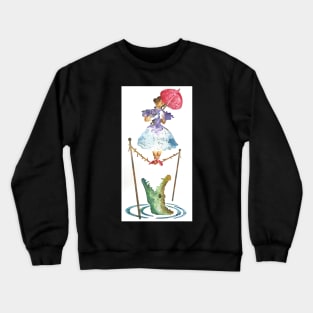 Perilous Pink Parasol - Stretching Portrait Classic Crewneck Sweatshirt